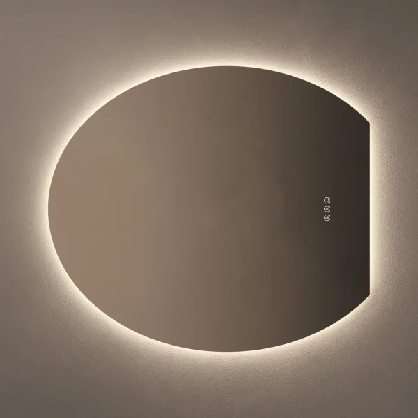 Alternate image of Origins Living Claris Oval Cut LED Backlit Mirror with Demister Pad - 800 x 900mm