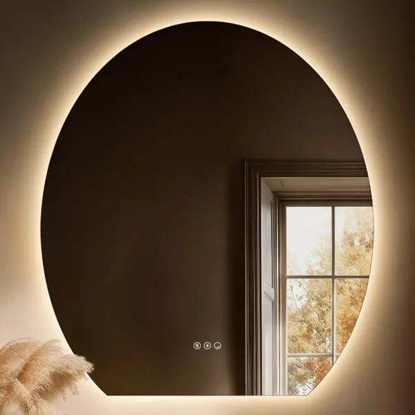Alternate image of Origins Living Claris Oval Cut LED Backlit Mirror with Demister Pad - 800 x 900mm