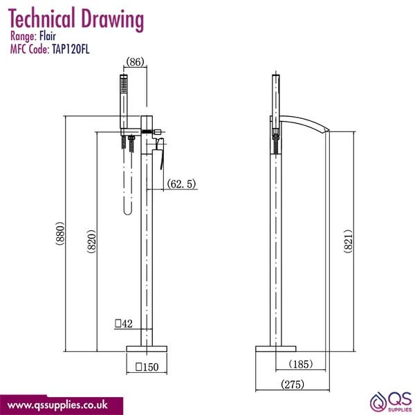 Technical drawing QS-V117332 / TAP120FL