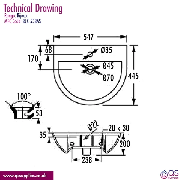 Technical drawing QS-V117336 / BJX-55BAS
