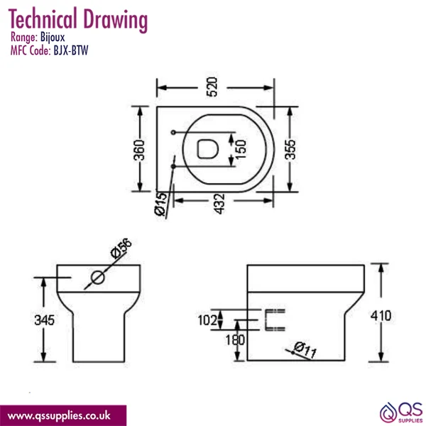 Technical drawing QS-V117340 / BJX-BTW