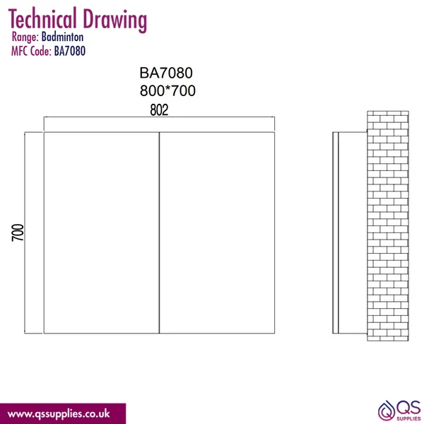 Technical drawing QS-V116351 / BA7080