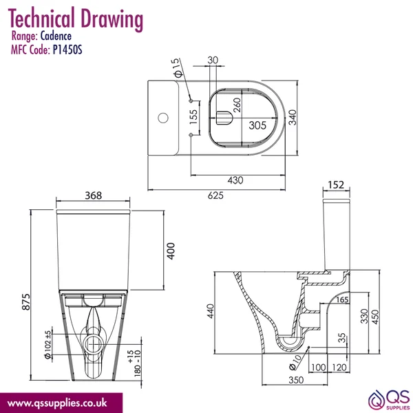 Technical drawing QS-V116352 / P1450S|C1050S