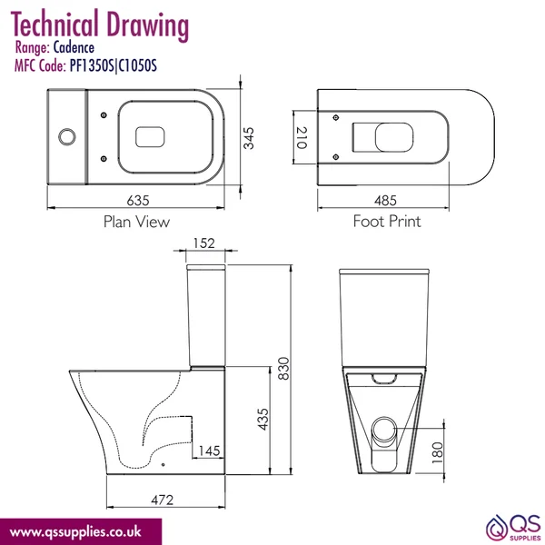 Technical drawing QS-V116355 / PF1350S|C1050S