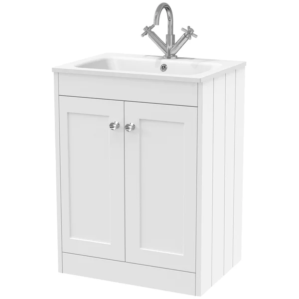 Hudson Reed Old London Ashwick Floorstanding Vanity Unit with Natural Stone Basin - 2 Door