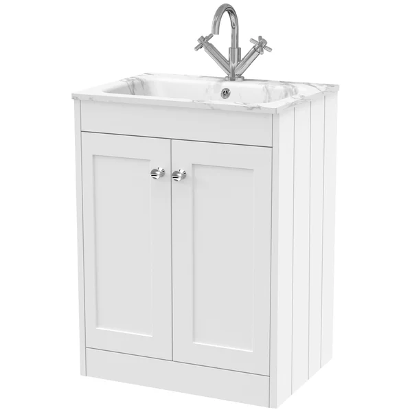 Hudson Reed Old London Ashwick Floorstanding Vanity Unit with Natural Stone Basin - 2 Door