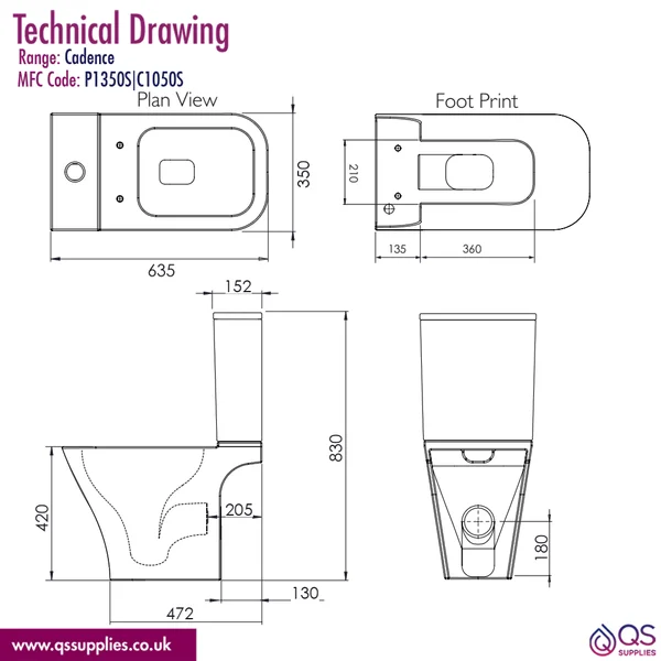 Technical drawing QS-V116356 / P1350S|C1050S