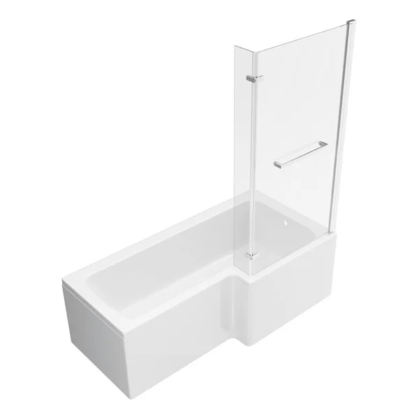 Alternate image of Joseph Miles Anson L-Shaped Shower Bath with Screen and Return Panel - 1700 x 850mm