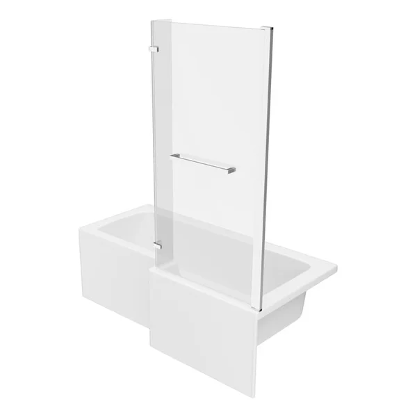 Alternate image of Joseph Miles Anson L-Shaped Shower Bath with Screen and Return Panel - 1700 x 850mm