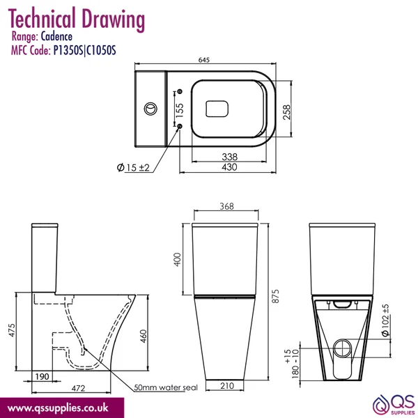 Technical drawing QS-V116357 / PCF1350S|C1050S