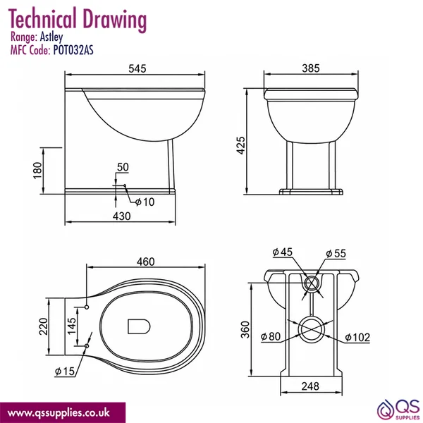 Technical drawing QS-V117355 / POT032AS