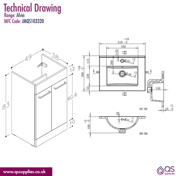 Technical drawing QS-V115322 / JMQS103320