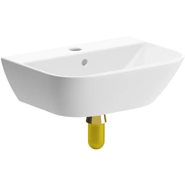 Additional image of Joseph Miles Cera 1 Taphole Clockroom Basin With Bottle Trap - 450 x 320mm