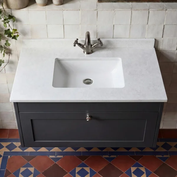 Alternate image of Hudson Reed Old London Ashwick Wall-Hung Vanity Unit with Marble Top Basin - 1 Drawer