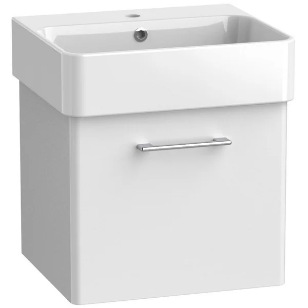 Tavistock Arlo Contemporary Wall Mounted Vanity Unit with Basin and Handle - 1 Drawer