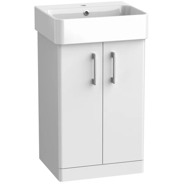Tavistock Arlo Contemporary Freestanding Vanity Unit with Basin and Handle - 2 Door - 860mm High