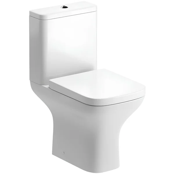 Joseph Miles Cera Rimless Comfort Height Close Coupled WC Pan With Cistern and Seat - Open Back