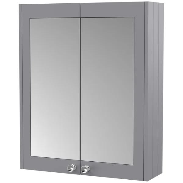 Additional image of Hudson Reed Old London Ashwick Traditional Wall Hung Mirror Cabinet - 2 Door - 600 x 715mm