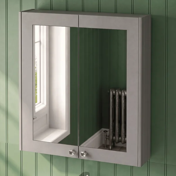 Alternate image of Hudson Reed Old London Ashwick Traditional Wall Hung Mirror Cabinet - 2 Door - 600 x 715mm