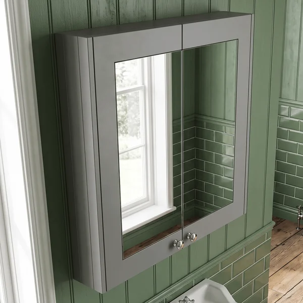 Alternate image of Hudson Reed Old London Ashwick Traditional Wall Hung Mirror Cabinet - 2 Door - 600 x 715mm
