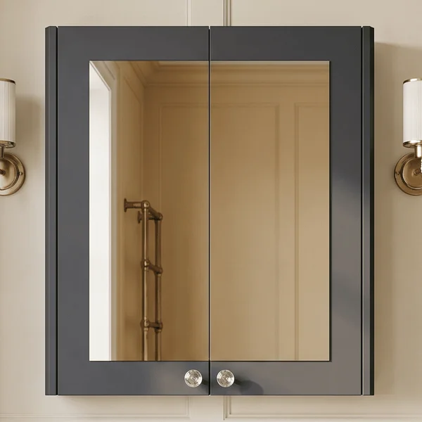 Alternate image of Hudson Reed Old London Ashwick Traditional Wall Hung Mirror Cabinet - 2 Door - 600 x 715mm