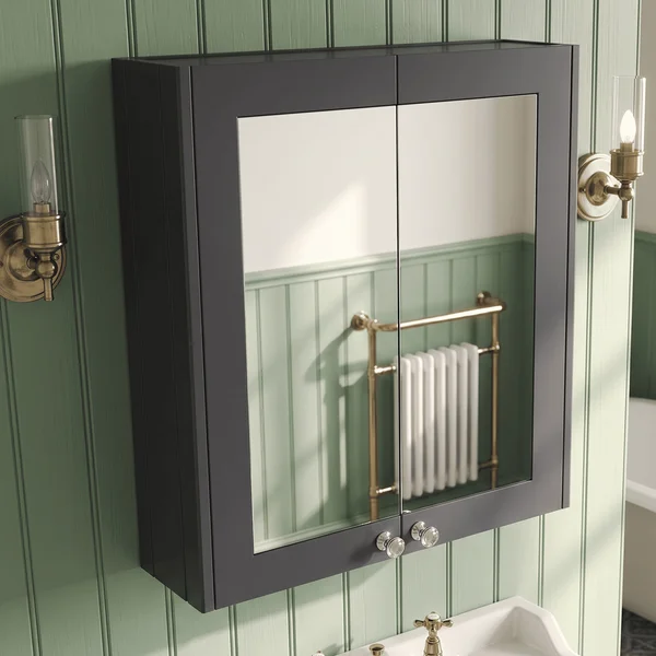 Alternate image of Hudson Reed Old London Ashwick Traditional Wall Hung Mirror Cabinet - 2 Door - 600 x 715mm