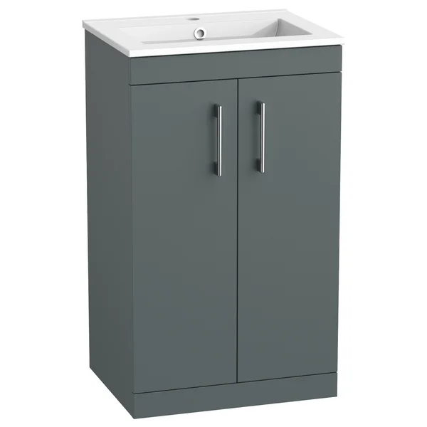 Tavistock Kew Contemporary Floorstanding Vanity Unit with Basin and Handle - 2 Door
