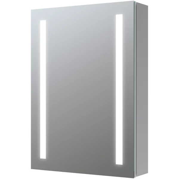 Joseph Miles Crane Aluminium LED Mirror Cabinet with Demister Pad and Socket - 500 x 700mm