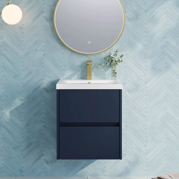 Alternate image of Hudson Reed Havana Wall Hung Vanity Unit with Basin - 2 Drawer - 579mm High