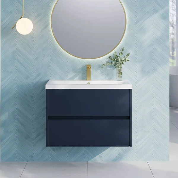 Alternate image of Hudson Reed Havana Wall Hung Vanity Unit with Basin - 2 Drawer - 579mm High