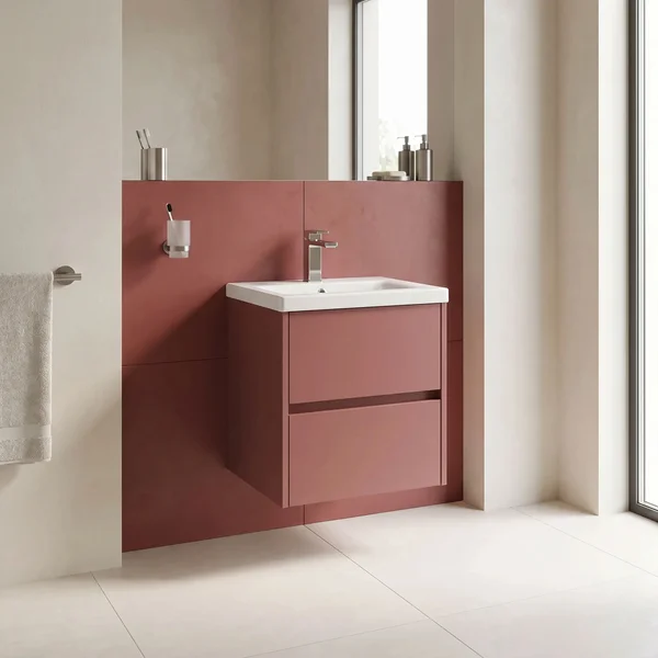Alternate image of Hudson Reed Havana Wall Hung Vanity Unit with Basin - 2 Drawer - 579mm High