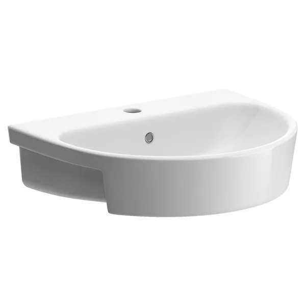 Joseph Miles Heaven 1 Tap Hole White Semi Recessed Basin - 555 x 435mm