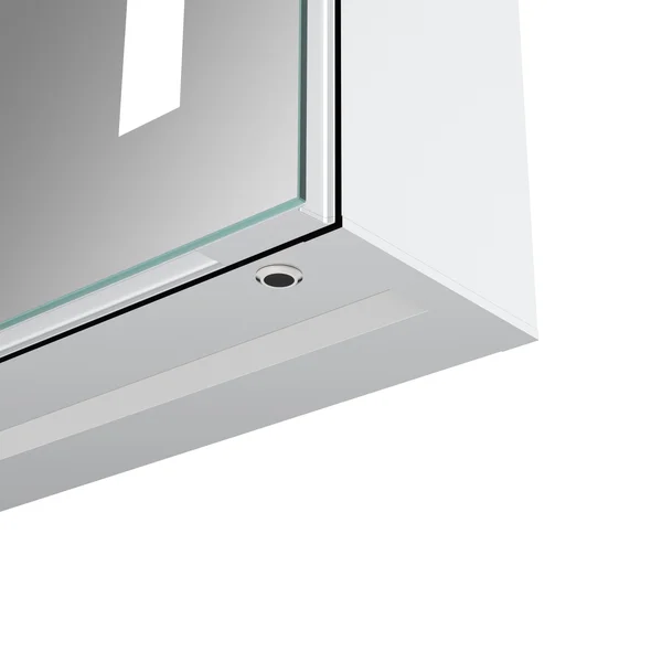 Additional image of Joseph Miles Crane Aluminium LED Mirror Cabinet with Demister Pad - 2 Door - 600 x 700mm