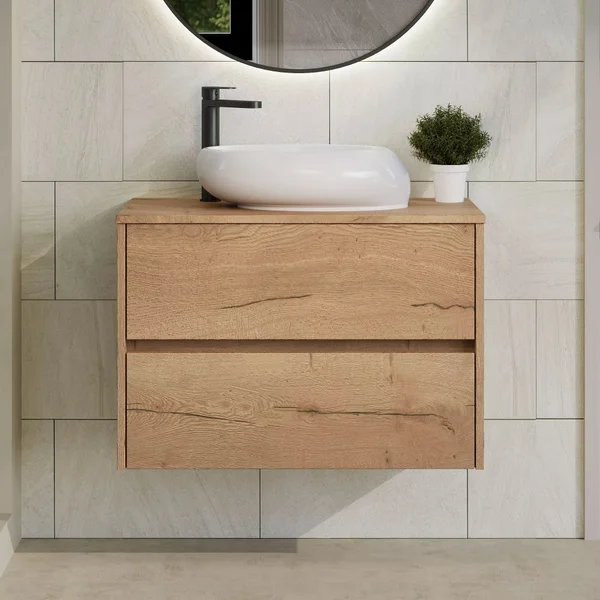 Alternate image of Nuie Havana Wall Hung Refined Vanity Unit with Countertop - 2 Drawer