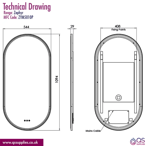 Technical drawing QS-V117367 / ZYM5010P
