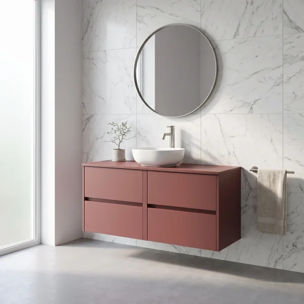 Alternate image of Nuie Havana Double Wall Hung Vanity Unit with Worktop - 4 Drawer - 1205 x 390mm