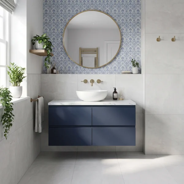 Alternate image of Nuie Havana Double Wall Hung Vanity Unit with Worktop - 4 Drawer - 1205 x 390mm