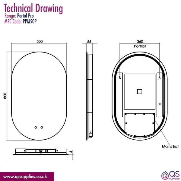 Technical drawing QS-V117372 / PPM50P
