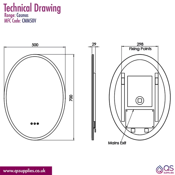 Technical drawing QS-V117377 / CMM50V