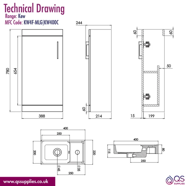 Technical drawing QS-V116365 / KW4F-MLG|KW400C