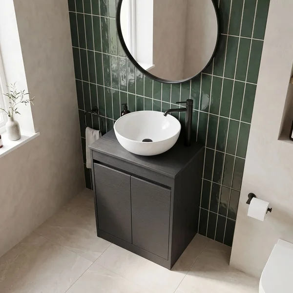 Alternate image of Nuie Havana Floorstanding Vanity Unit with Worktop - 2 Door - 600 x 803mm