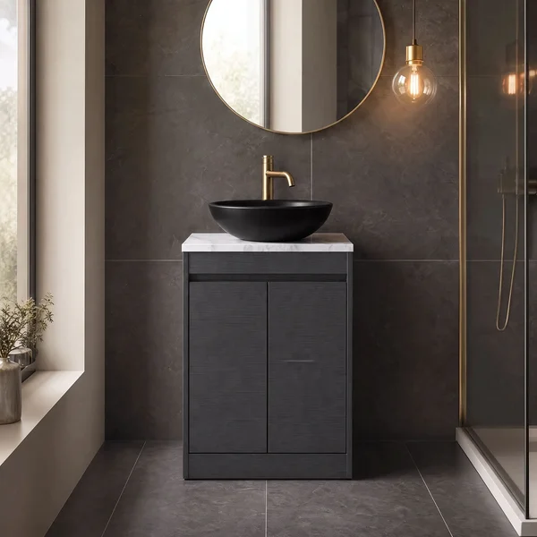 Alternate image of Nuie Havana Floorstanding Vanity Unit with Worktop - 2 Door - 600 x 803mm