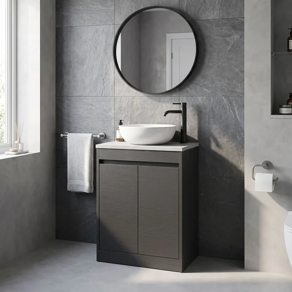 Alternate image of Nuie Havana Floorstanding Vanity Unit with Worktop - 2 Door - 600 x 803mm