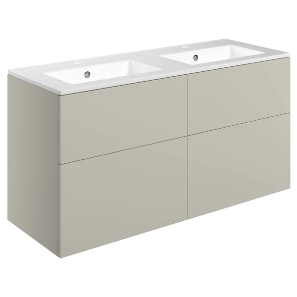 Additional image of Joseph Miles Hobart Double Wall Hung Vanity Unit with Basin - 1210 x 600mm - 4 Drawers