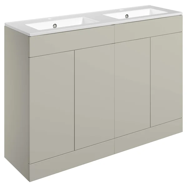Additional image of Joseph Miles Hobart Double Floorstanding Vanity Unit with Basin - 1210 x 830mm - 4 Doors