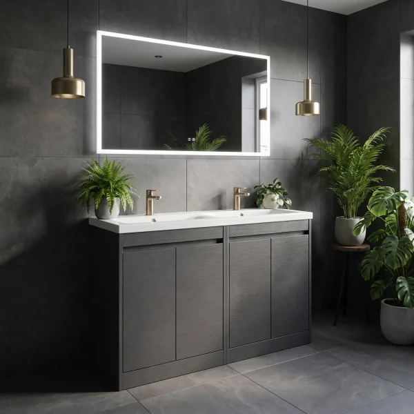 Alternate image of Nuie Havana Floor-Mounted Double Vanity Unit with Twin Basin - 4 Door - 1210 x 843mm