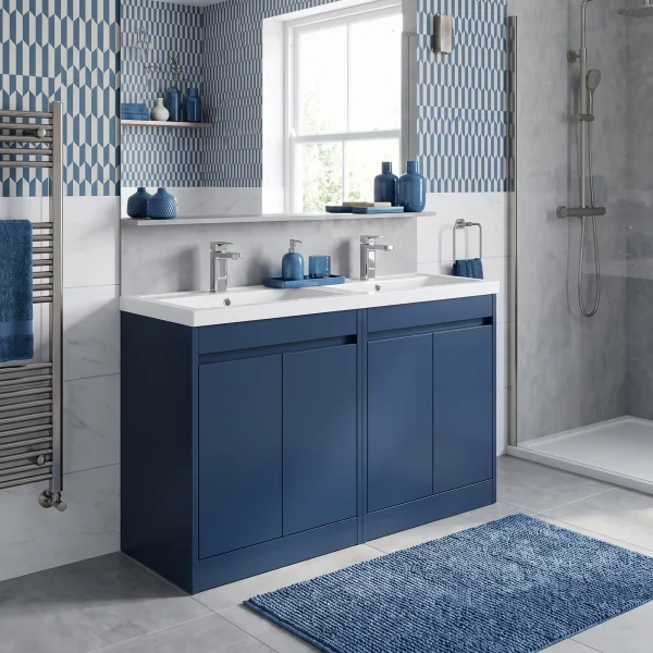 Alternate image of Nuie Havana Floor-Mounted Double Vanity Unit with Twin Basin - 4 Door - 1210 x 843mm