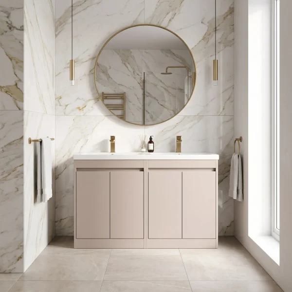 Alternate image of Nuie Havana Floor-Mounted Double Vanity Unit with Twin Basin - 4 Door - 1210 x 843mm