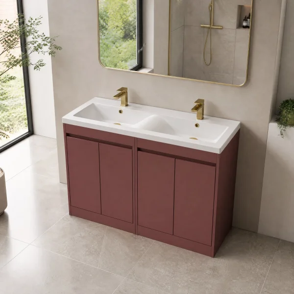 Alternate image of Nuie Havana Floor-Mounted Double Vanity Unit with Twin Basin - 4 Door - 1210 x 843mm