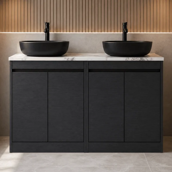 Alternate image of Nuie Havana Floorstanding Double Vanity Unit with Worktop - 4 Door - 1205 x 821mm